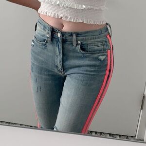 Blank NYC straight fit jeans with pink stripe